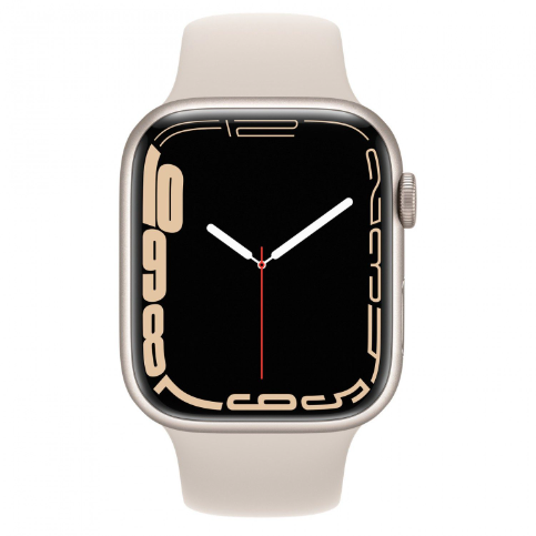 Starlight apple watch series 7 front view