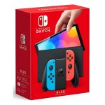 nintendo switch oled 64gb neon blue & red model gaming console with joy con