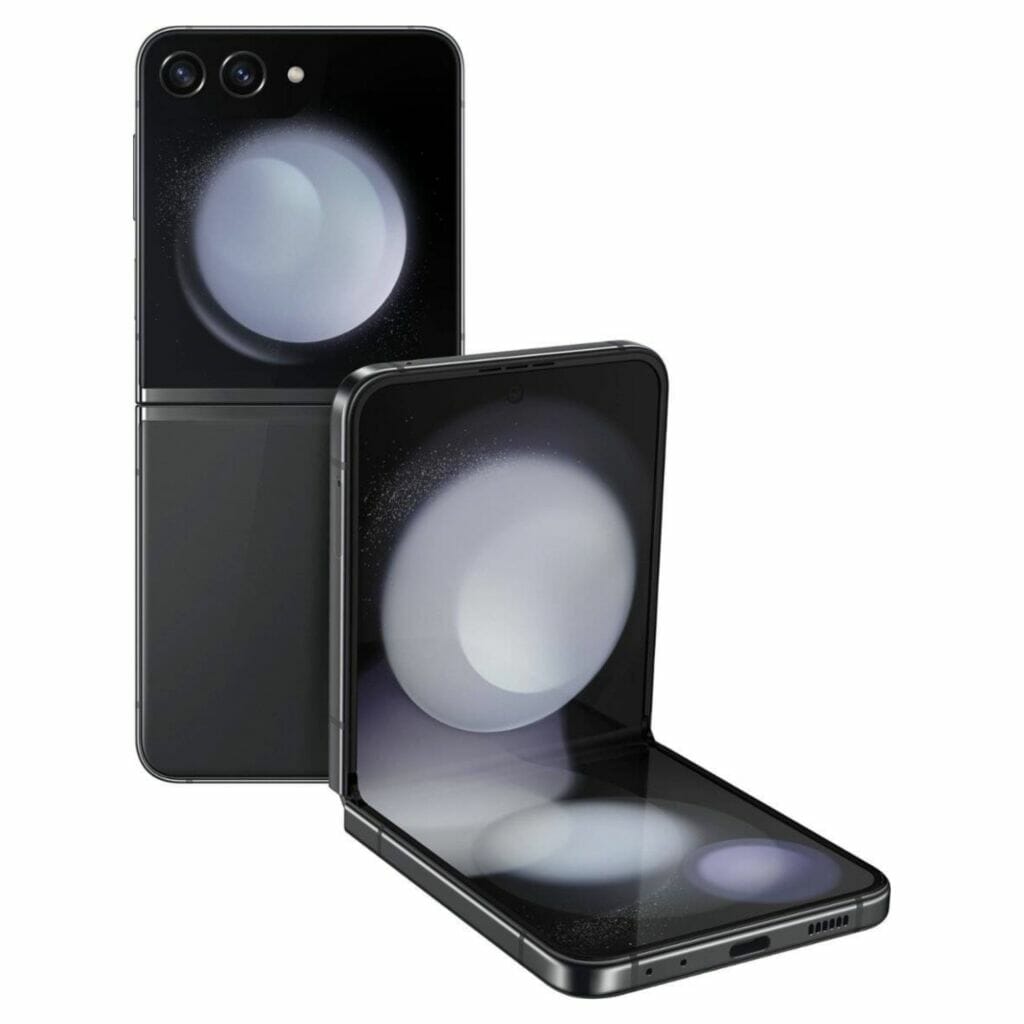 refurbished galaxy flip 5 folding smartphone 8gb ram 256gb storage Graphite color - Phonesrefurb