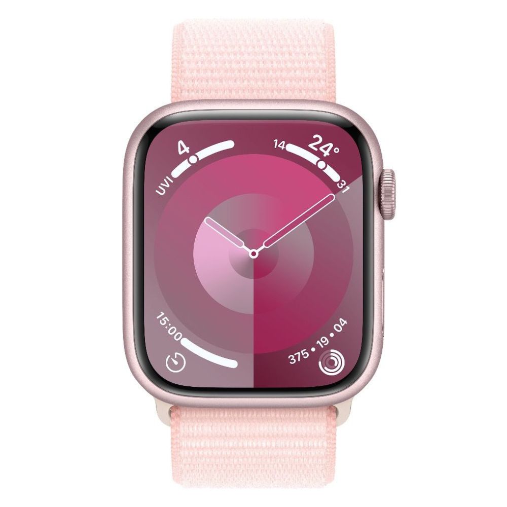 refurbished apple watch series 9 gps 45mm silver with sport loop - Pink