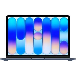 Modern laptop with colourful abstract screen display - Macbook neo 2026