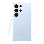 Light blue Samsung smartphone with S Pen
