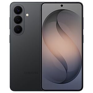 Samsung galaxy s26 black smartphone showing front and triple rear cameras
