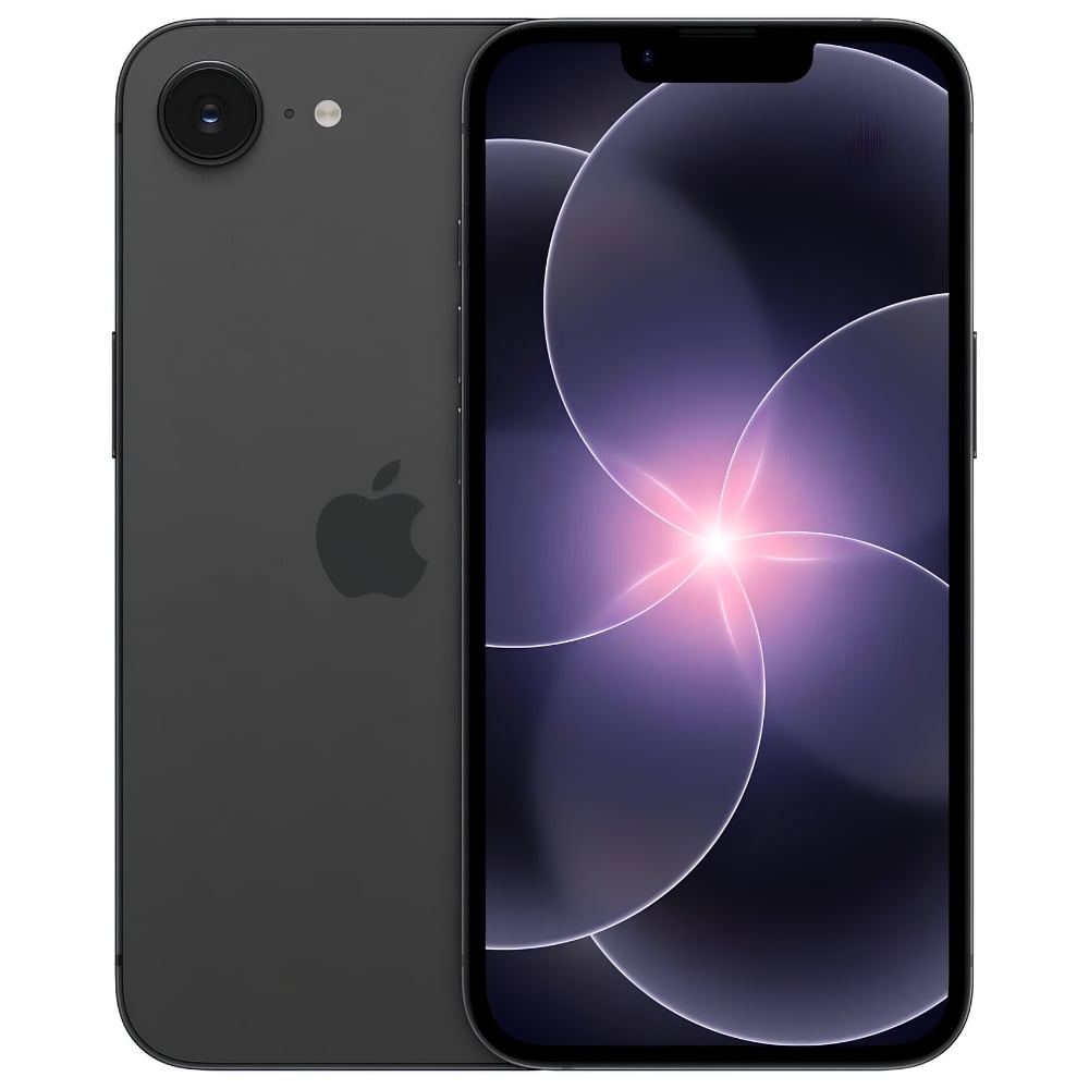 Black Apple iPhone front and back view
