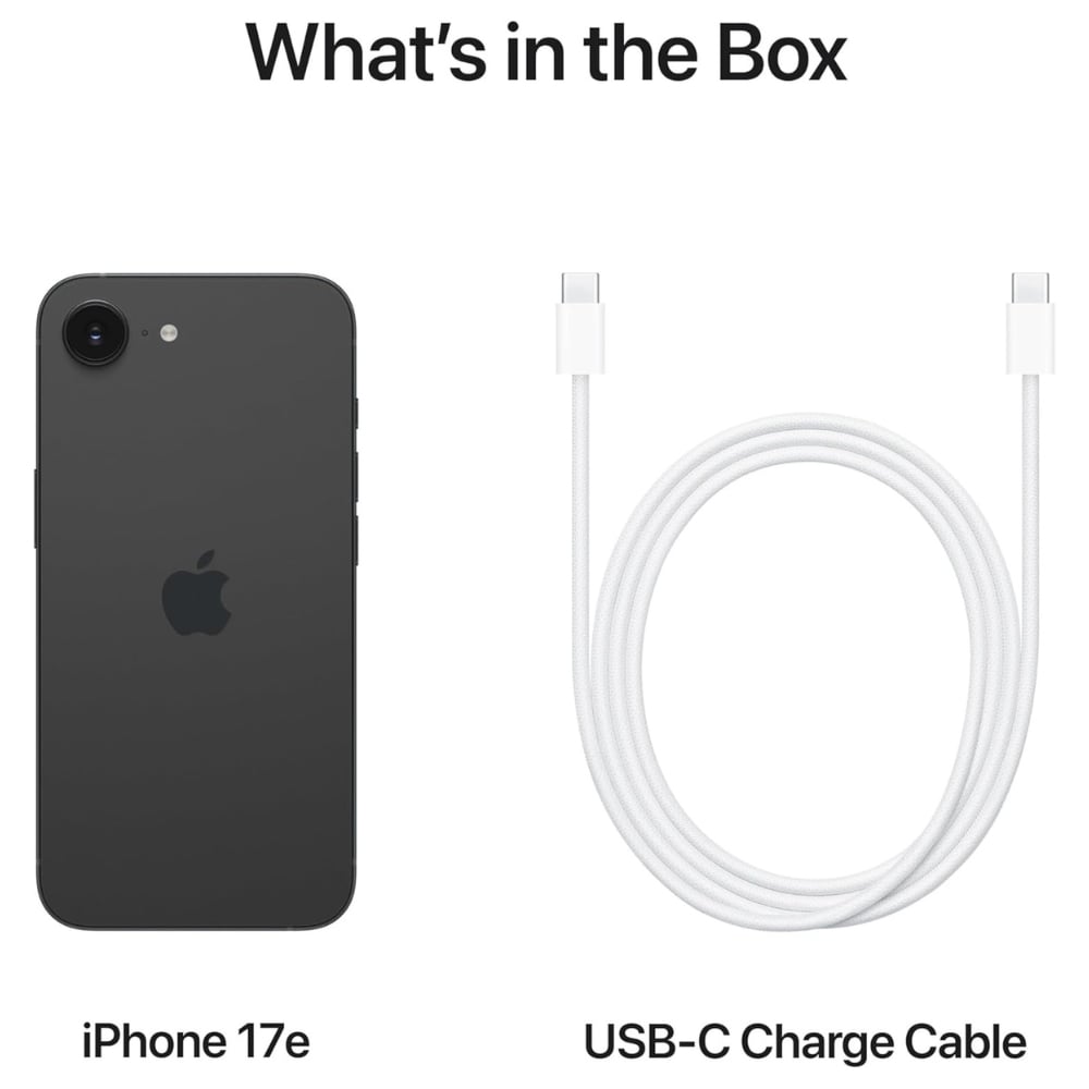 iPhone 17e and USB-C charging cable included