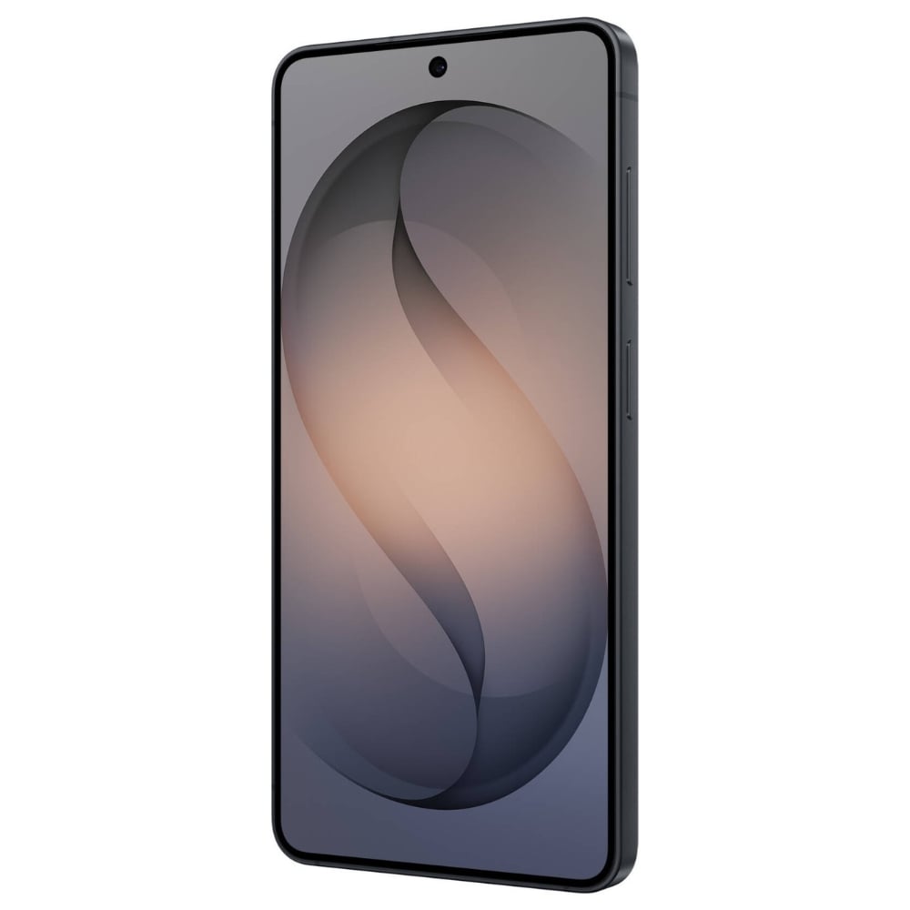 Slim modern smartphone with abstract display wallpaper